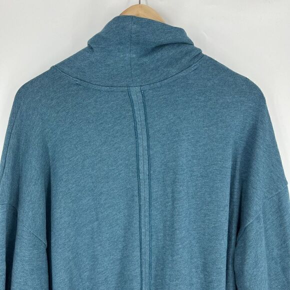 Pure J Jill Sweater Size Medium Blue Pointed Hem Turtleneck Pocket Tunic Top - Picture 6 of 6